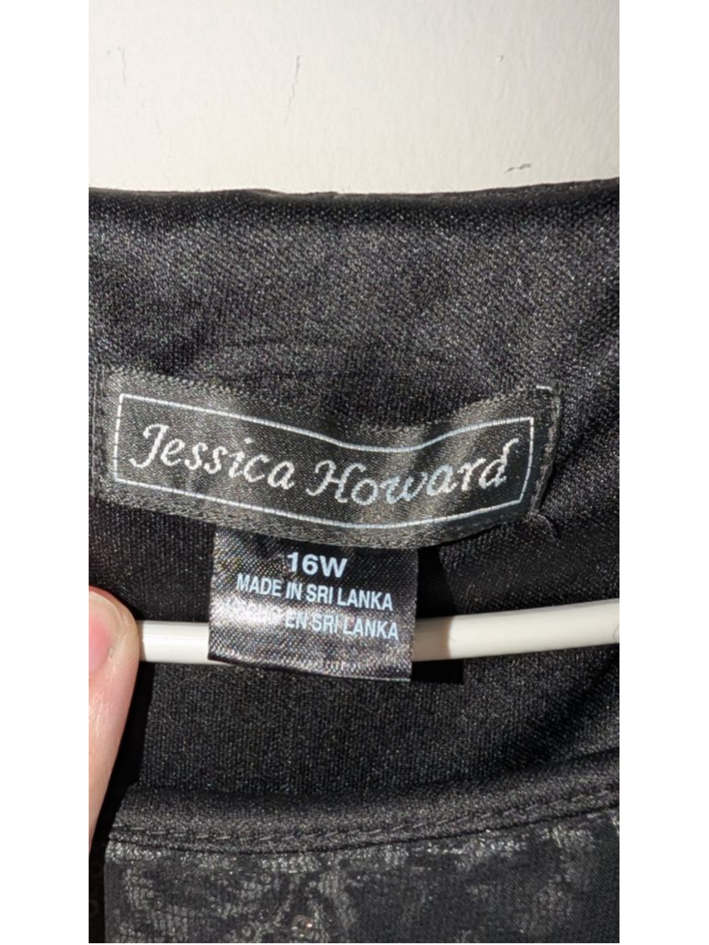 Jessica Howard Black Silver Sequin Lace Dress 16W - Picture 2 of 8